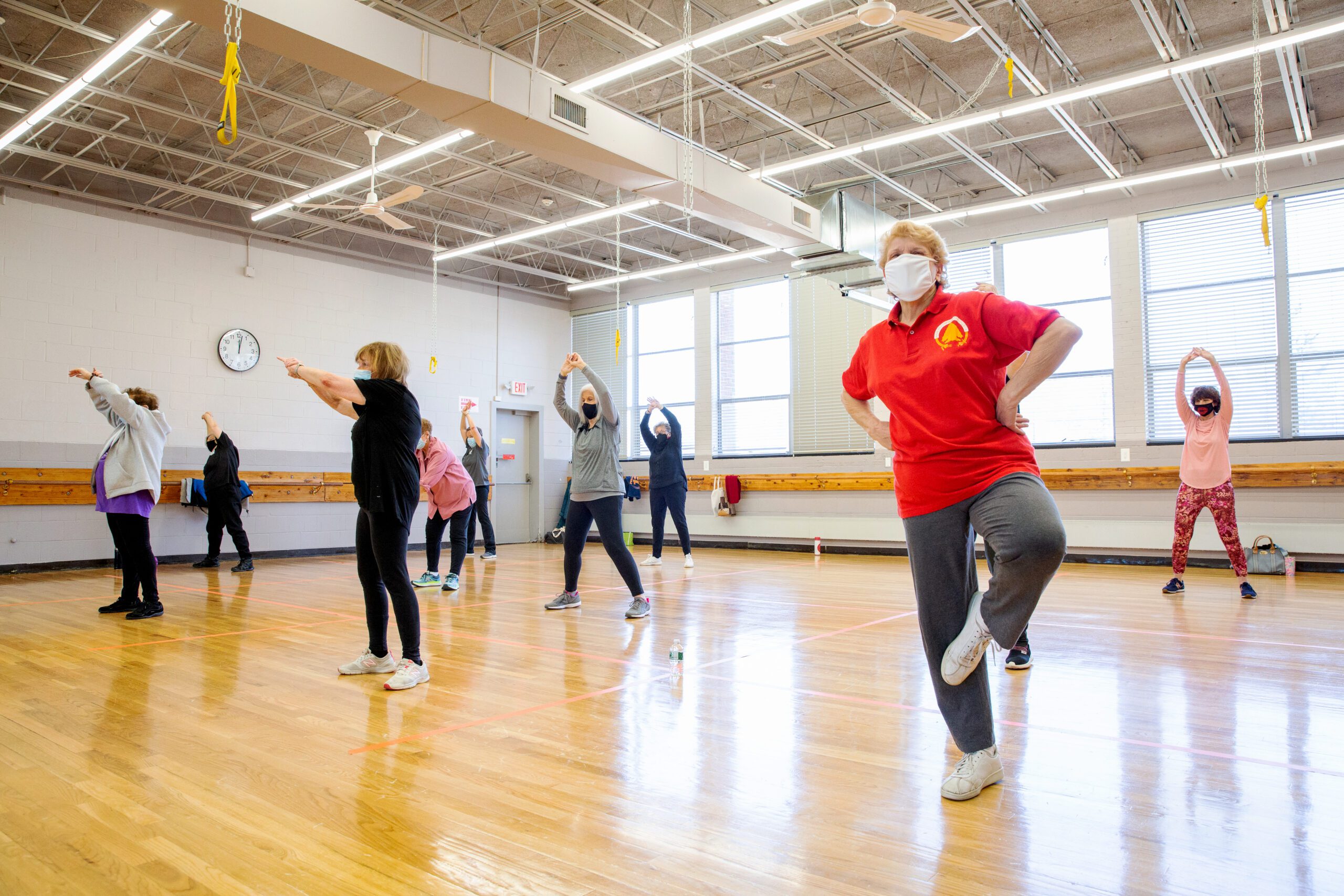 Senior citizens in a dance class